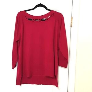 ALLEGRA GOLD Burgundy Pull Over Sweater  Size: XLG